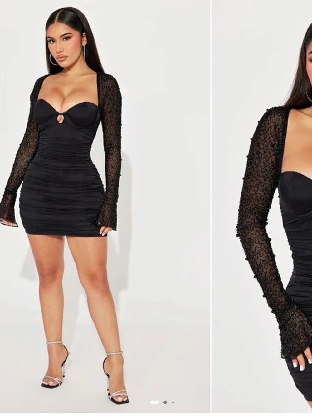 Black long sleeve mini dress